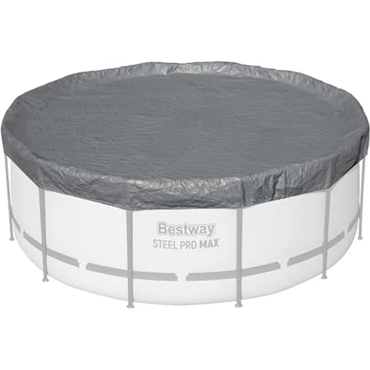Bestway Winterfeste Premium-Abdeckplane Ø 370 cm Grau rund