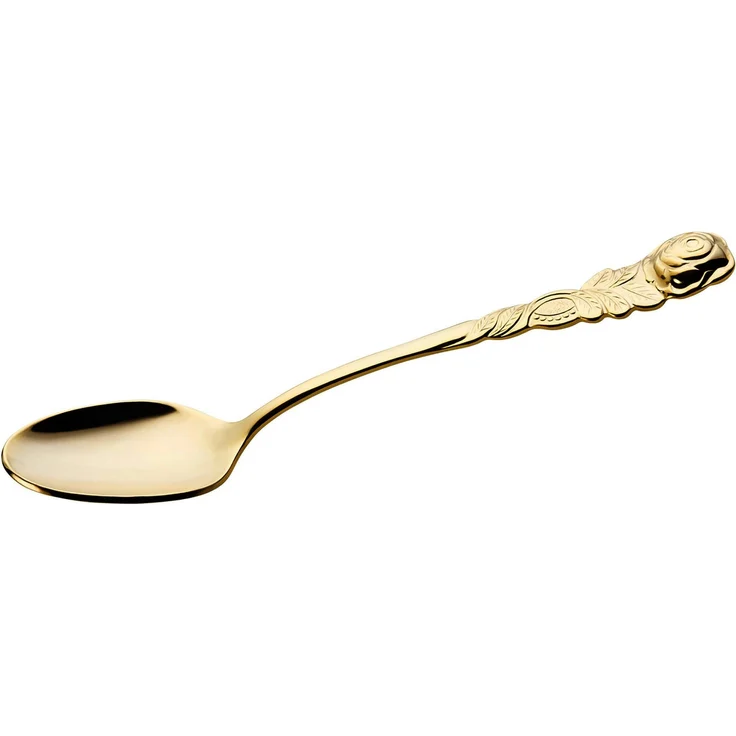 Espressolöffel Rosendekor, 12-teilig, Gold – Bild 4