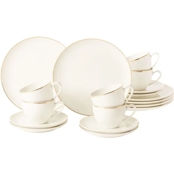 Seltmann Weiden Savona Kaffeeservice 18-teilig Goldlinie