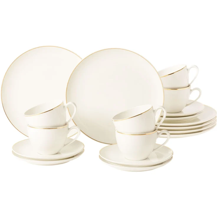 Seltmann Weiden Savona Kaffeeservice 18-teilig Goldlinie – Bild 1