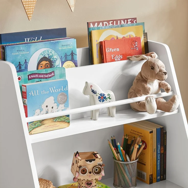 SoBuy KMB34-W Kinderregal, MDF, Lackiert, Weiß, 119 x 116 x 39 cm – Bild 5