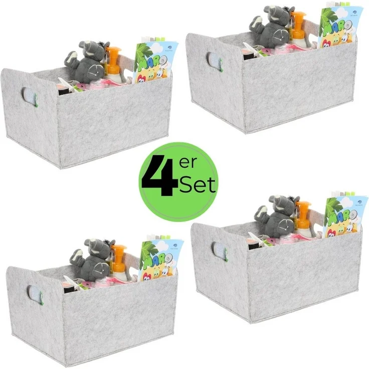 GarPet Aufbewahrungsbox 4x Aufbewahrungsbox faltbar Stoff Box Aufbewahrungskorb Filzkorb – Bild 5