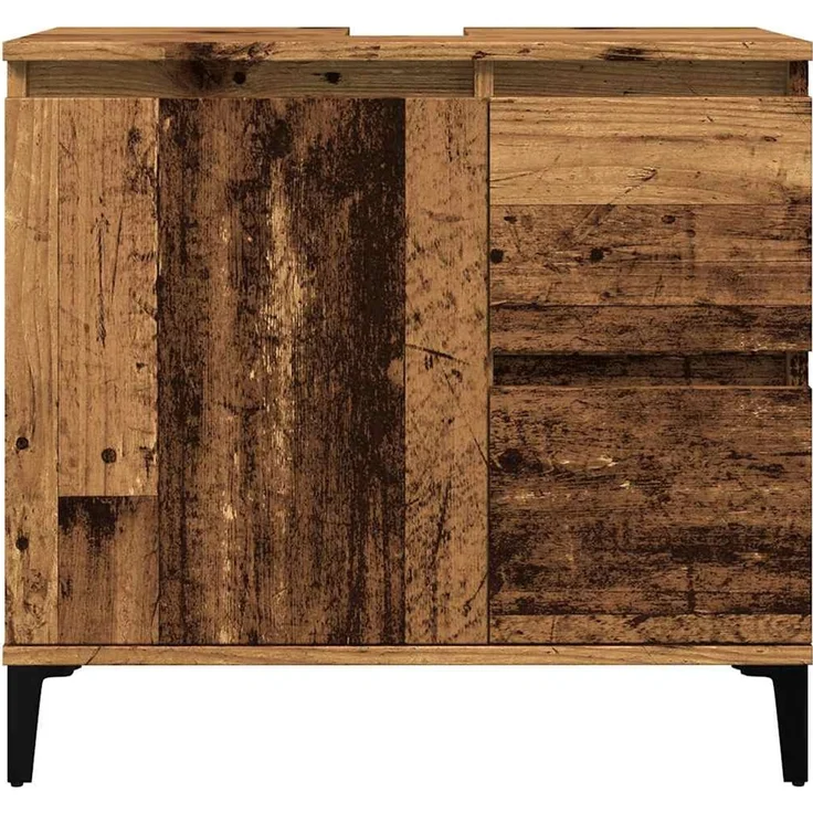 Waschbeckenunterschrank, Unterschrank Altholz-Optik 65x33x60 cm Holzwerkstoff – Bild 4