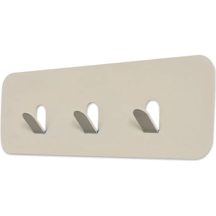 Garderobenleiste >Tilly 1< 3 Haken, in cremeweiß, Metall - 30x10x3cm (BxHxT) – Bild 3