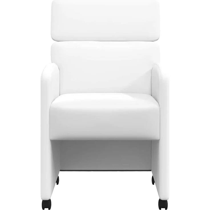 vidaXL Esszimmerstühle mit Rollen 2 pcs Weiß 58 x 65 x 98 cm 42017891 – Bild 3