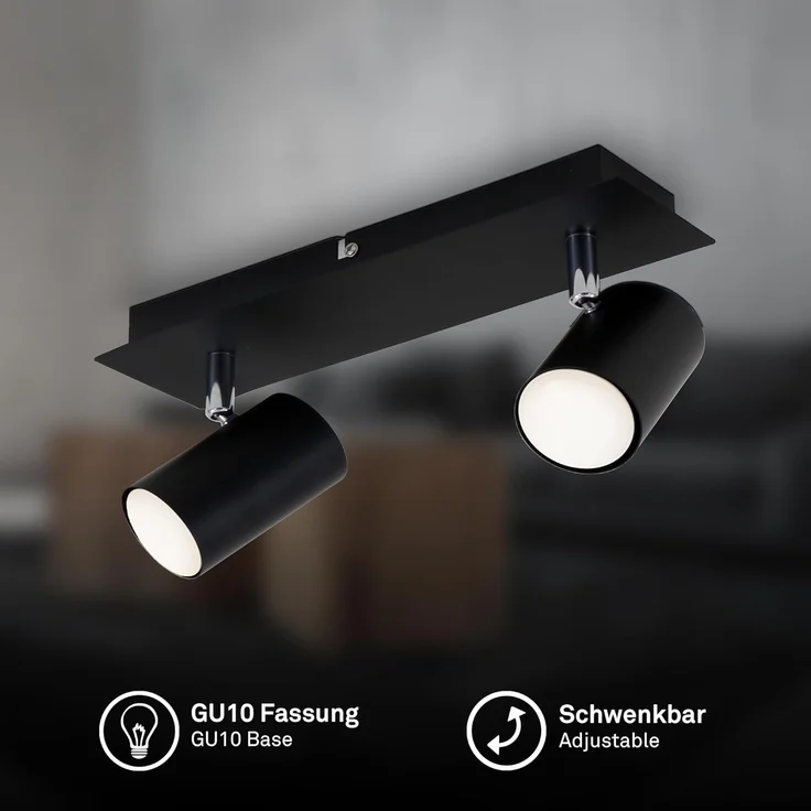 Briloner Leuchten LED Deckenspots 2857025 Run, ohne Leuchtmittel, Warmweiß, Deckenlampe, 29x8x12,3, max. 40W, GU10, Wohnzimmer, Flur – Bild 2