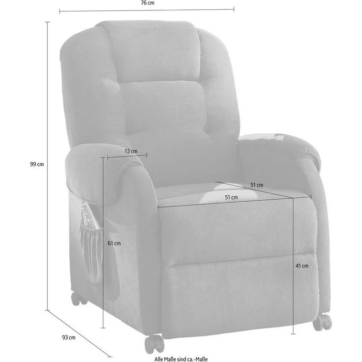 ATLANTIC home collection Relaxsessel Tobi, mit Relaxfunktion, Federkern & Aufbewahrungstasche – Bild 3