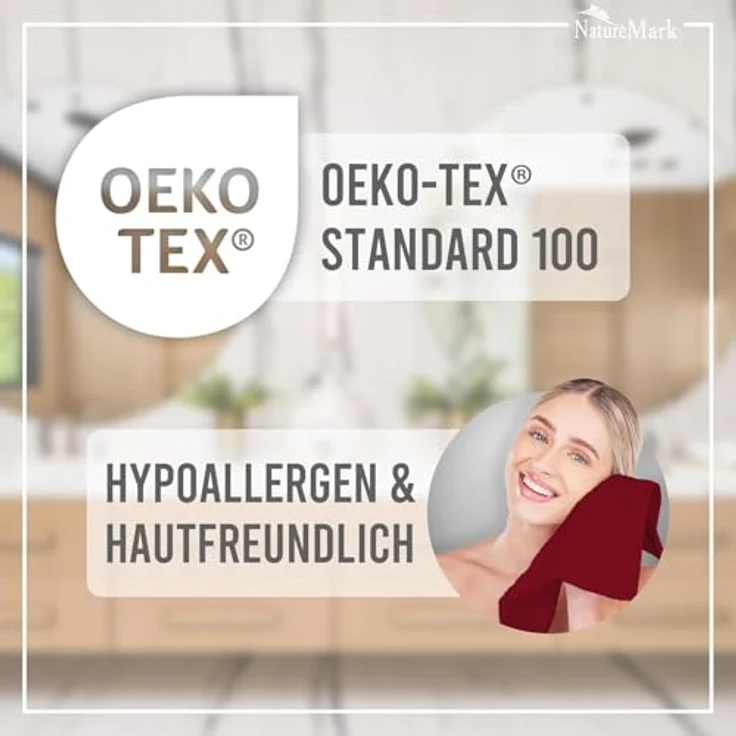 NatureMark Gästetücher – 20er Pack (30x50 cm), 100% Baumwolle, Oeko-TEX Zertifiziert, weich, saugfähig und pflegeleicht – Für Bad, Gäste & Spa – Bordeaux rot – Bild 8