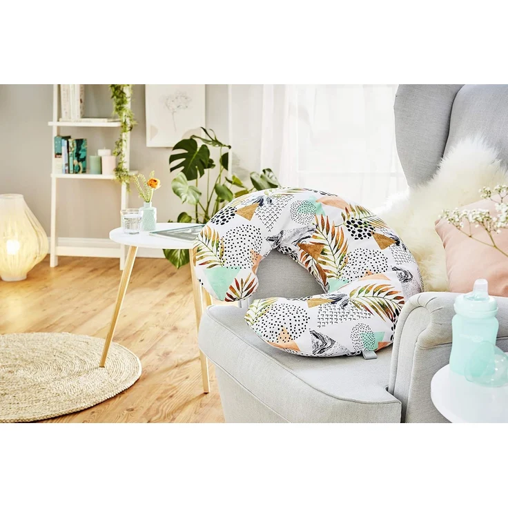 Rotho Babydesign Stillkissen-Set Mini, 180x33 cm, Inkl. Keilwickelauflage, 70x50 cm, ab 0 Monate, Modern Paradise – Bild 3