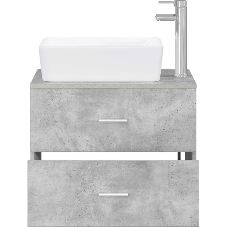 vidaXL Wandmontierter Waschbeckenunterschrank Betongrau 3404393 – Bild 3