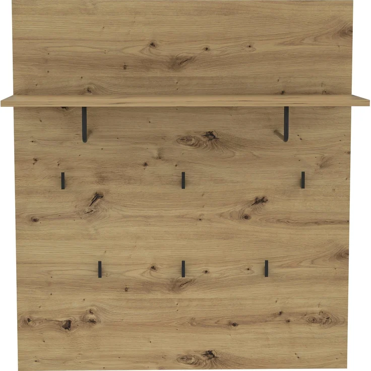 Garderobenpaneel >Travis< in Artisan Eiche, Holzwerkstoff - 90x100x30cm (BxHxT) – Bild 2