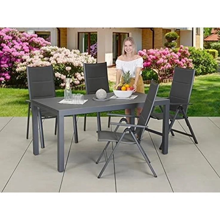 Primaster Klappstuhl Aluminium Klappsessel Gartenstuhl Campingstuhl Hochlehner – Bild 7