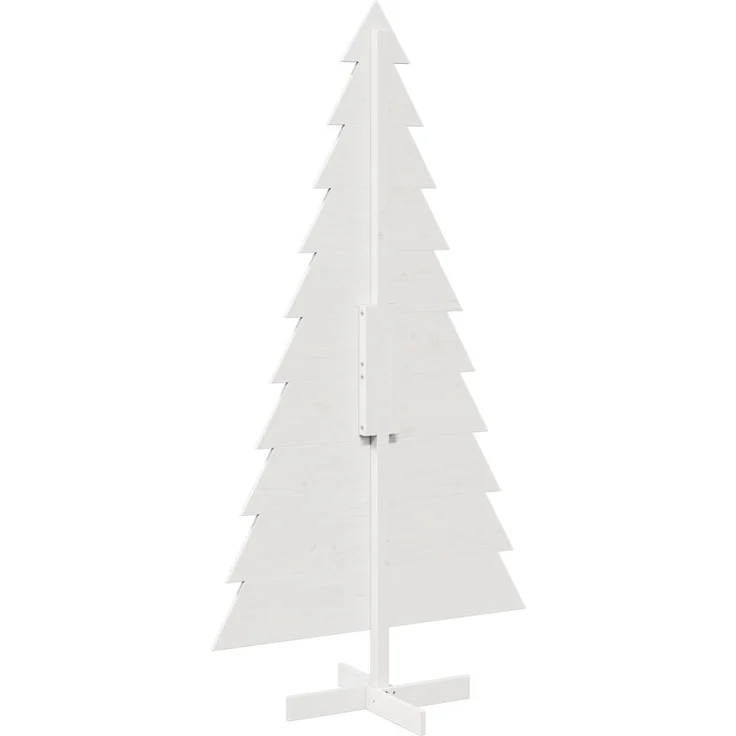 vidaXL Weihnachtsbaum zum Schmücken Weiß 180 cm Massivholz Kiefer 858196 – Bild 4