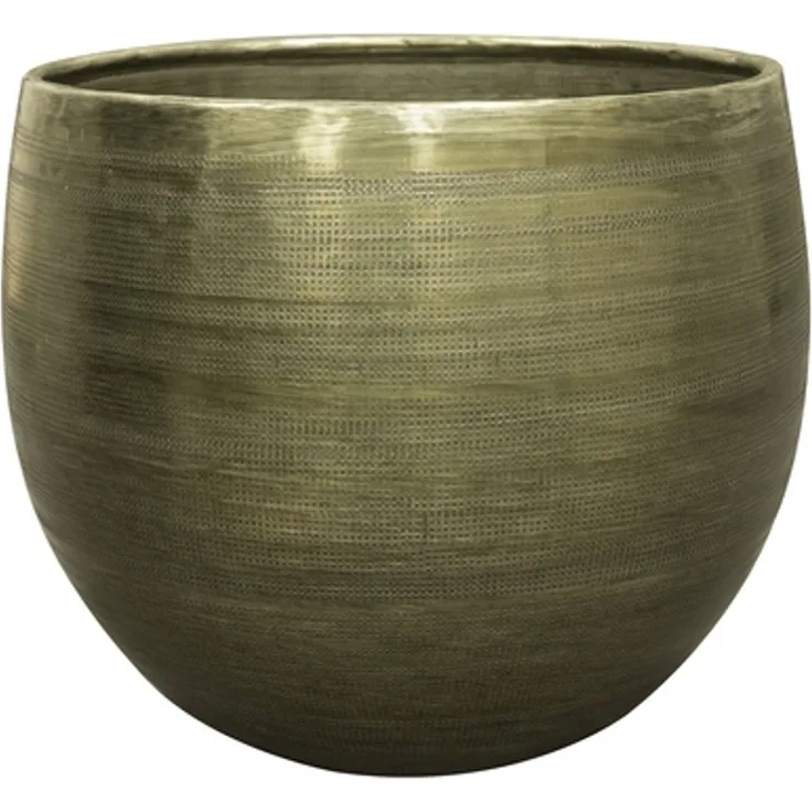 Ter Steege Blumentopf aus Aluminium, neu, Grün-Grün, Durchmesser 19 cm, Höhe 13 cm, Öffnung 15 cm