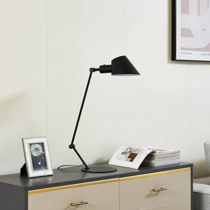 Lindby Corali Tischlampe, schwarze Metallleuchte mit verstellbarem Schirm, 64 cm Höhe für Wohnzimmer & Esszimmer – Bild 4