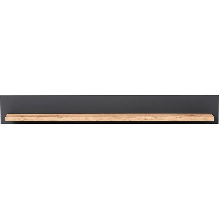 Lomadox Wandregal CESENA-61, Wandboard Landhaus in anthrazit mit Wotan Eiche Nb, 150/20/20 cm