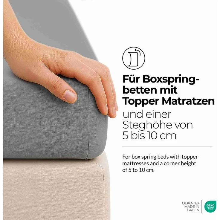 etérea Himmlische Qualität Spannbettlaken etérea Comfort Jersey Topper Spannbettlaken, Jersey, Gummizug: rundum, (1 Stück) – Bild 2