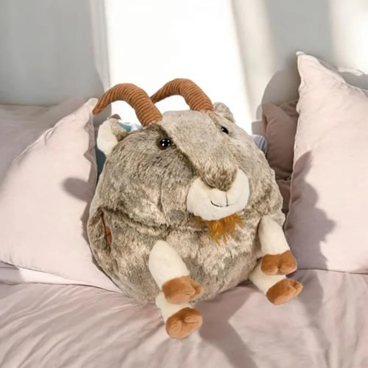 Noxxiez Kuschel-Kissen Handwärmer – Niedliches Kuscheltier für warme Hände Ziege – Bild 4