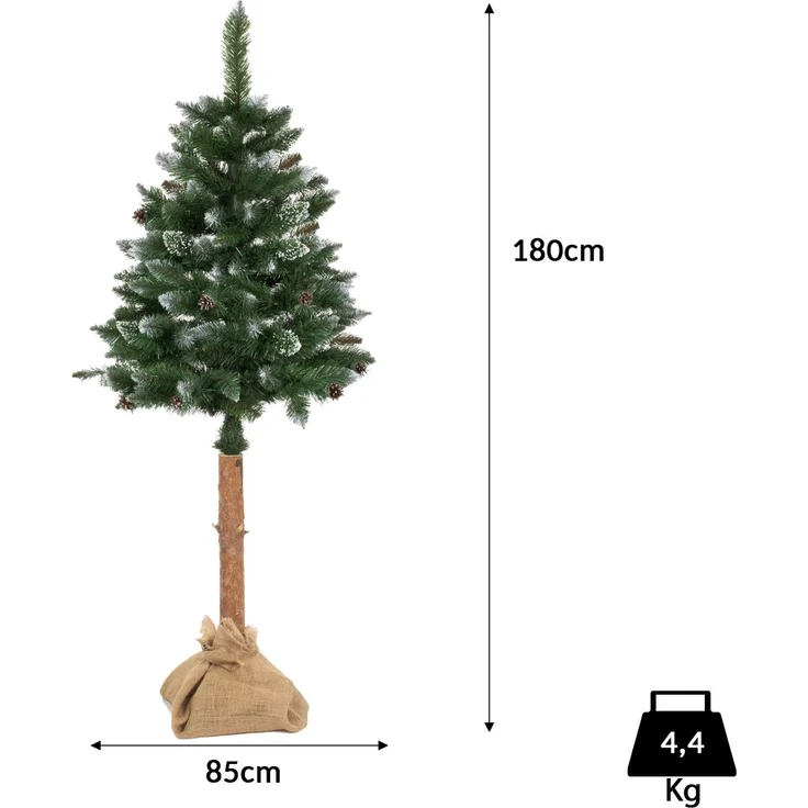 Moritz Weihnachtsbaum künstlich 180 cm mit Schnee Schnellaufbau Stecksystem Tannenbaum kaukasische Tanne Unecht naturgetreu mit Ständer – Bild 3
