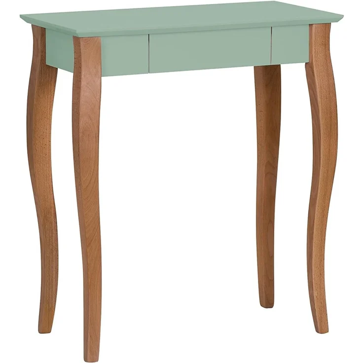 Ragaba Schreibtisch mit Schublade, MDF & Massives Buchenholz, 65x40 cm, Salbei Grün – Bild 1