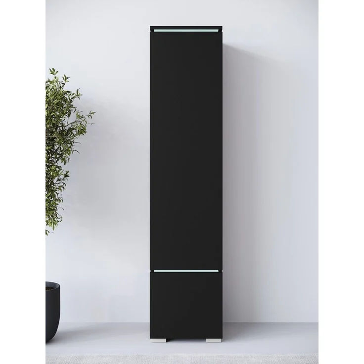 Home affaire Vitrine Vera, Höhe 130 cm, in verschiedenen Farbausführungen (1-St) LED-Beleuchtung, Türanschlag frei wählbar, stehend/hängend – Bild 1