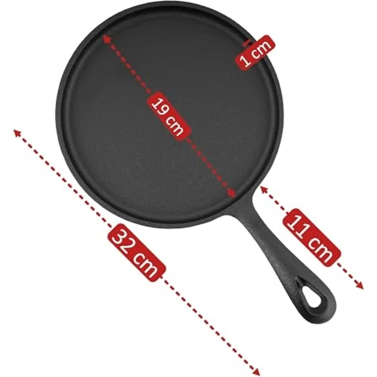 BBQ-Toro Crêpepfanne Gusseisen Pancakepfanne, Ø 19 cm, Gusseisen Grillpfanne, Gusseisen – Bild 3