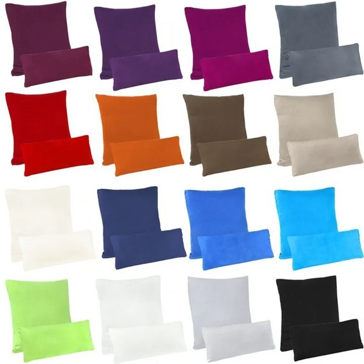 leevitex® Kissenbezüge Kissenbezug, 2er Set, feine Jersey-Qualität, 100% Baumwolle, robuster Reißverschluss – Bild 4