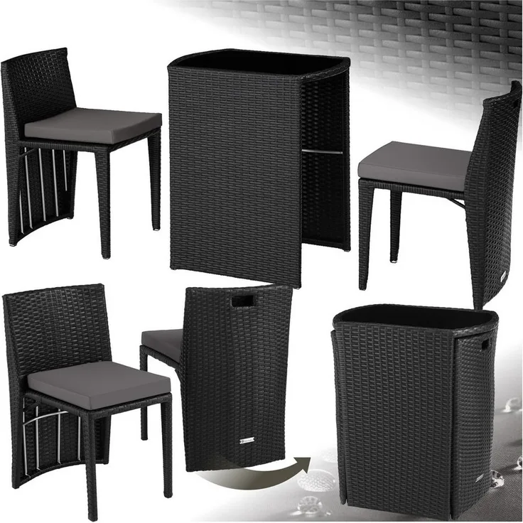 tectake Sitzgruppe Rattanset, (Set, 3-tlg), mit Aluminiumgestell