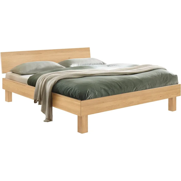 Hasena Massivholzbett Forti Trento Eiche bright, geölt 120x200 cm, Fußhöhe 20 cm – Trento
