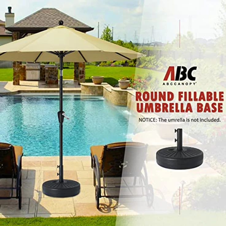 ABCCANOPY 22 kg Schirmständer, wassergefüllt, für Markt, Terrasse, Outdoor, robuster Schirmhalter (schwarz) – Bild 7