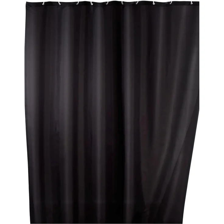 WENKO UNI Duschvorhang 180 x 200 cm, Schwarz, waschbar – Bild 1