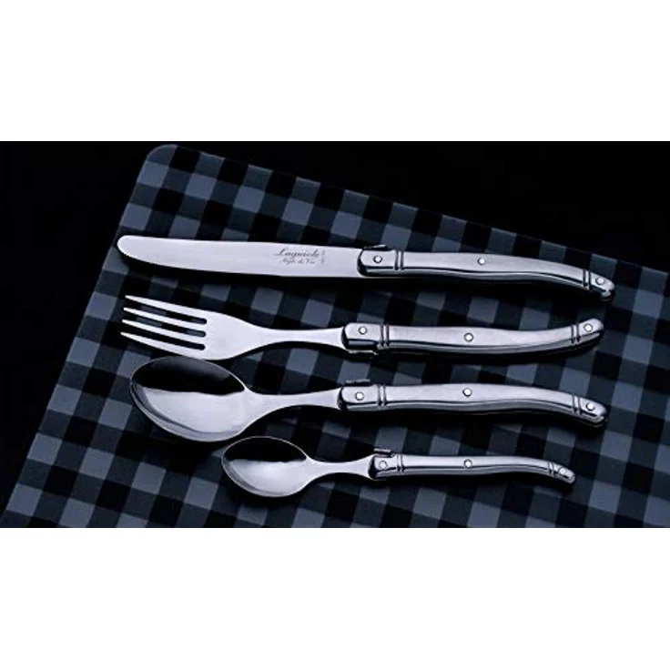 Laguiole Style de Vie Besteck-Set Premium Line, 24 Teile, Edelstahl und Kunststoff, für 6 Personen, spülmaschinengeeignet, mit Holz Besteckkasten – Bild 5