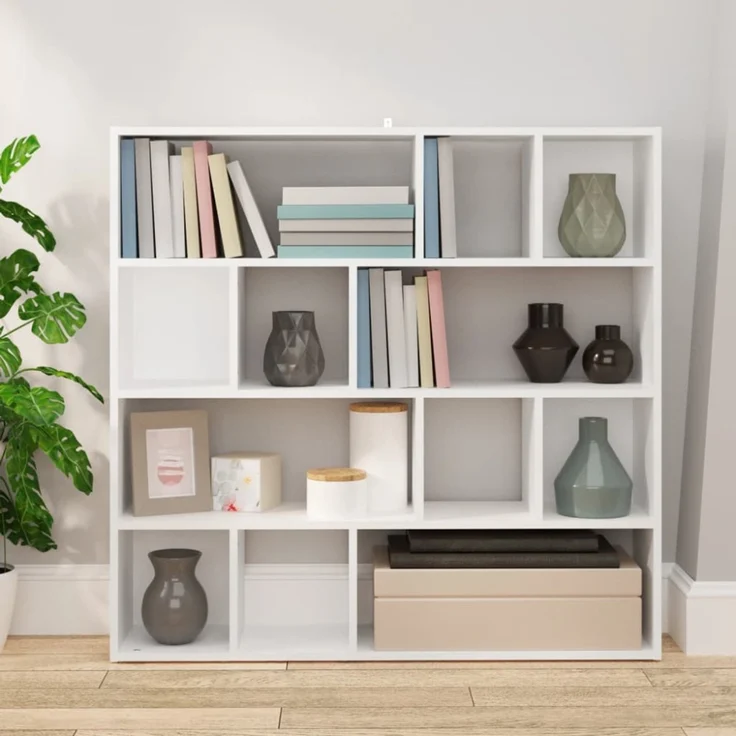 vidaXL Bücherregal/Raumteiler Weiß 105x24x102 cm 823245 – Bild 9