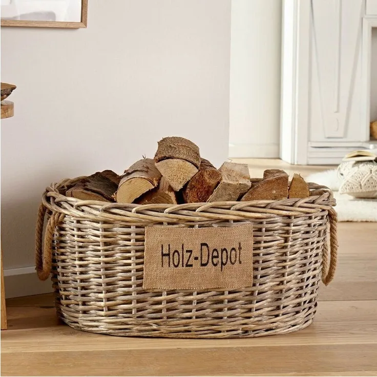 Home-trends24. de Kaminholzkorb Kaminholzkorb Weide Feuerholzkorb Weidenkorb Brennholzkorb