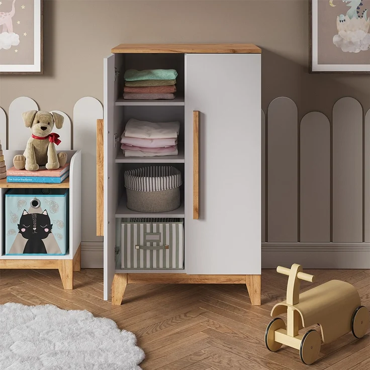 Vitalispa Kinderkleiderschrank Weiß/Artisan 70 x 120 cm, Malia – Bild 5