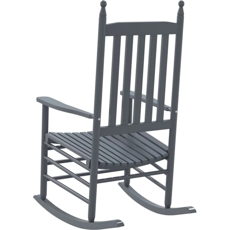 vidaXL Schaukelstühle mit Gebogenen Sitzen 2 Stk. Grau Pappelholz 3281589 – Bild 9
