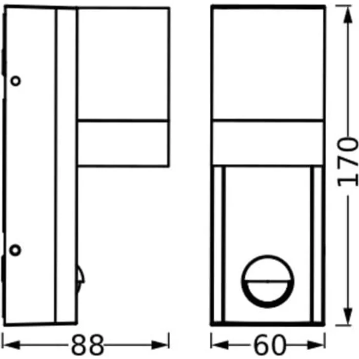 Osram ENDURA CLASSIC ISIDOR W S Außenleuchte, Wandleuchte, GU10, dunkelgrau, Aluminium, einfache Installation, indirekte Beleuchtung, IP65 Schutzklasse, Tageslichtsensor, Bewegungsmelder – Bild 3