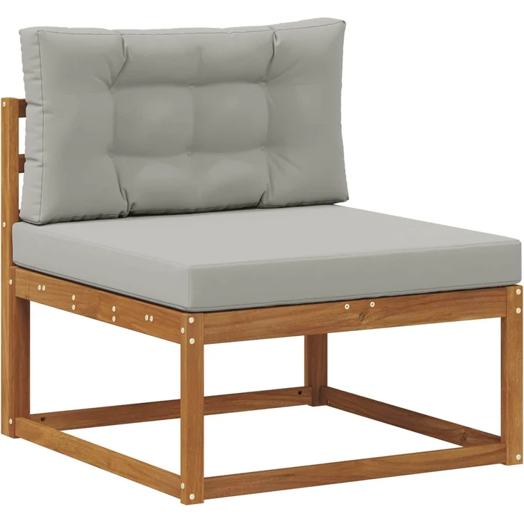 vidaXL Outdoor-Sofagarnitur 5 stk. 5-Sitzer Natur und Hellgrau 3382554 – Bild 3