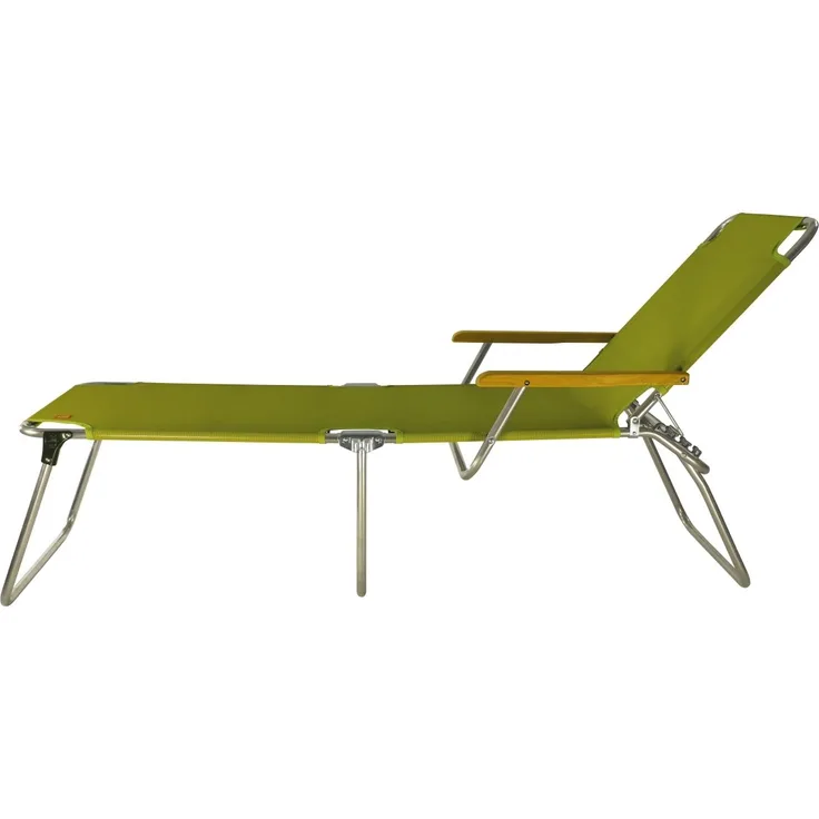 Dreibeinliege Amigo 40+ aus Aluminium mit Armlehne, Pistazie