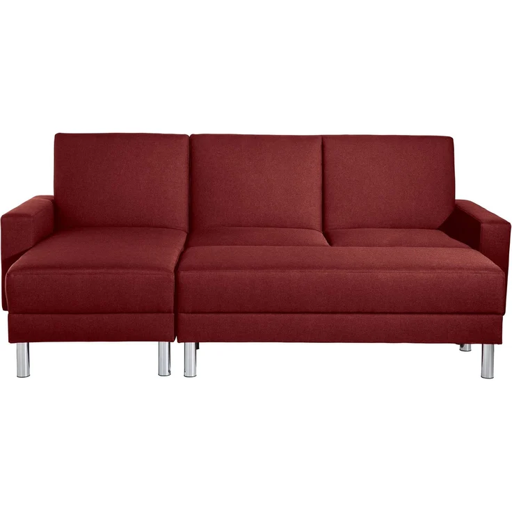Funktionssofa mit Hocker Katryna Flachgewebe rot – Bild 3