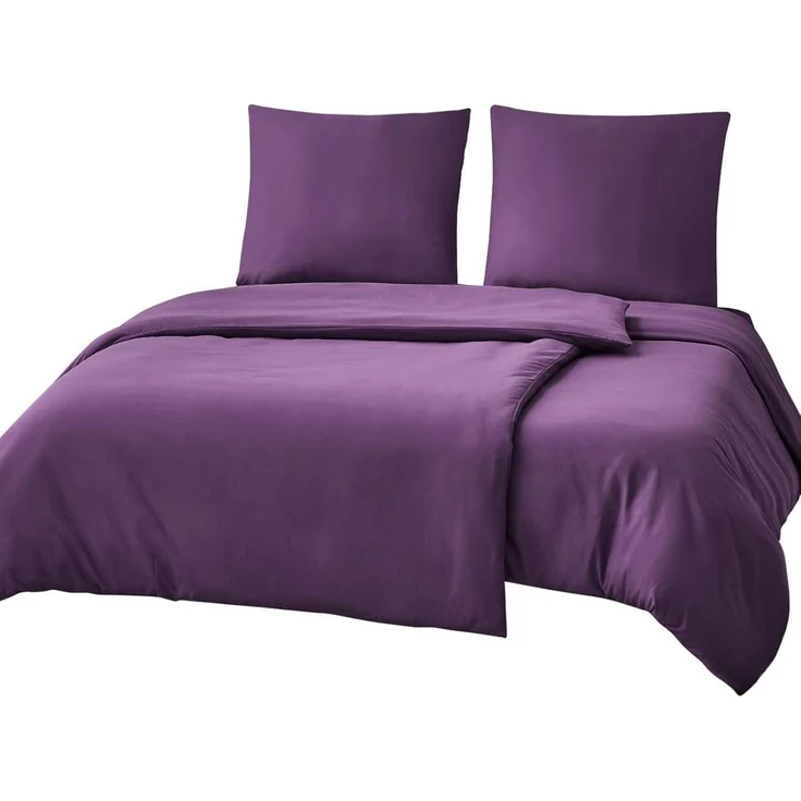 Bettwäsche 135x200 Lila 4teilig Set Mikrofaser Reißverschluss Weich Bügelfrei – Bild 1