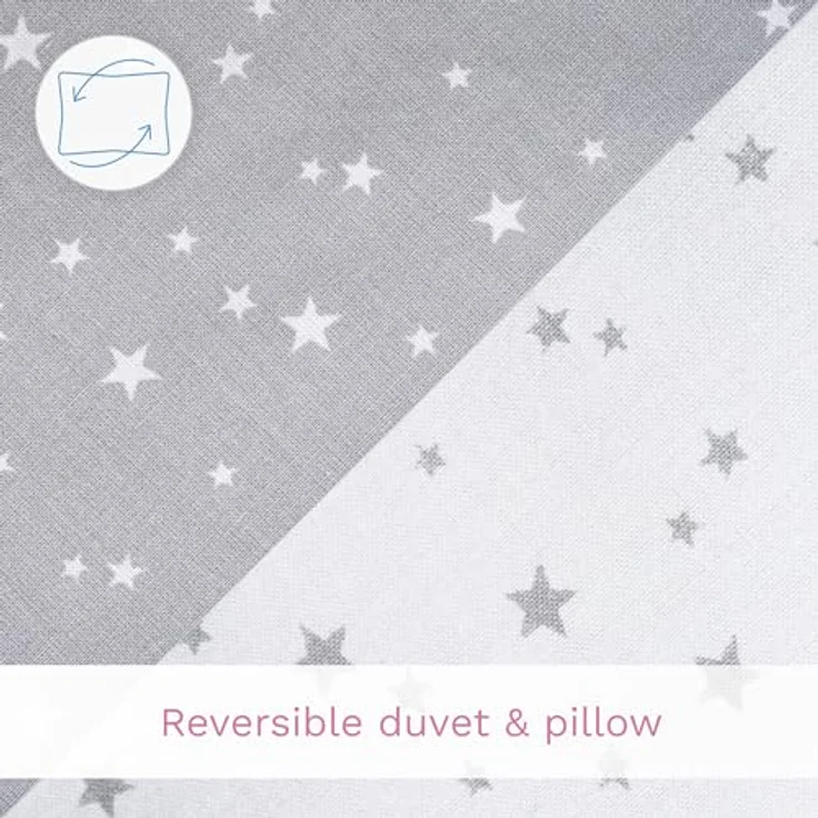 2 Stück Baby Kinder Quilt Bettdecke & Kissen Set 80x70 cm passend für Kinderbett oder Kinderwagen Muster 2 – Bild 6