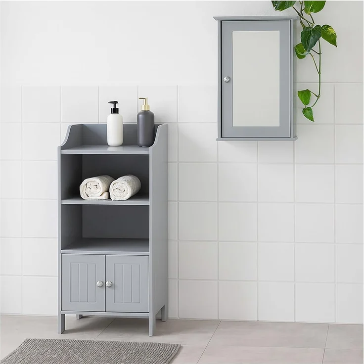 HTI-Line Midischrank Badezimmerschrank Sarah 1 (Stück, 1-St, 1x Badezimmerschrank, ohne Dekoration) Beistellschrank Mehrzweckschrank Kommode – Bild 2