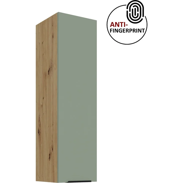 Küchen Hängeschrank 30 cm - Höhe 90 cm ARIA Aquamarin ultra matt + Eiche Artisan matt, hochwertige Fronten mit Anti Fingerprint Beschichtung Küchenzeile Küchenblock – Bild 1