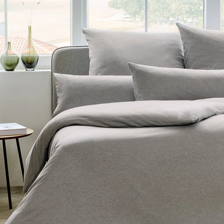 Estella Bettwäsche Takoma 6873 810 Grau Mako Interlock Jersey 200 x 200 + 2x 80 x 80 cm – Bild 5