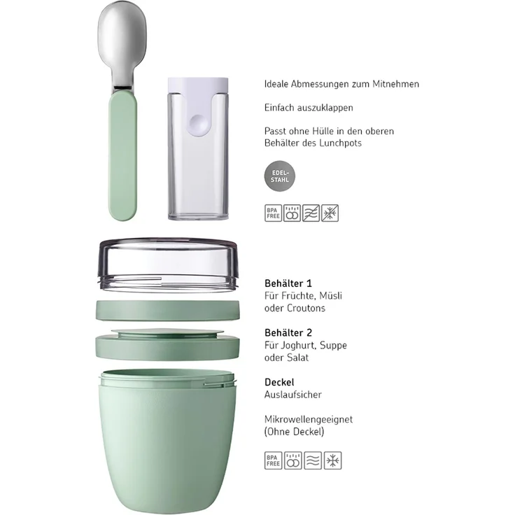 Mepal ELLIPSE Lunchpot Switch + Klapplöffel Vivid Mauve – Bild 3