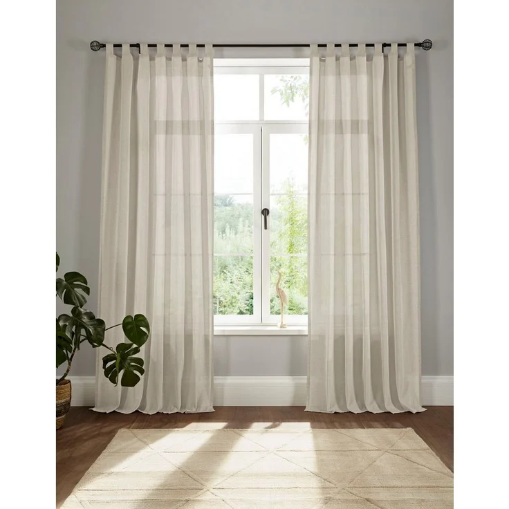 andas Vorhang Elby 1, Schlaufen (1 St), halbtransparent, Jacquard, transparent, basic, monochrom, bis 295 cm Länge – Bild 5