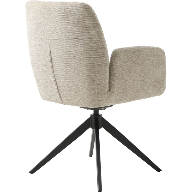 Armlehnstuhl >ROXANA< drehbar, Wipp-Relax-Funktion, Sand, Stoff-Brego - 57,5x88x62cm (BxHxT) – Bild 5