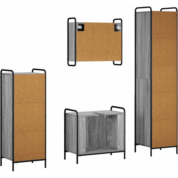 vidaXL Badezimmerschrank-Set 4 stk. Sonoma-Grau 40 x 36 x 181 cm 3444618 – Bild 8