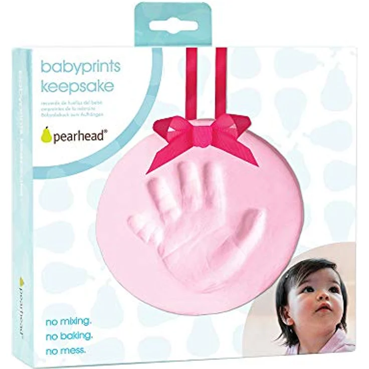 Pearhead 50026 Babyprints Handabdruck oder Fußabdruck Andenken Ornament, weiß – Bild 3